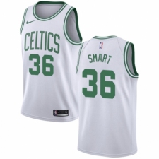 Women's Nike Boston Celtics #36 Marcus Smart Authentic White NBA Jersey - Association Edition