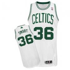 Youth Adidas Boston Celtics #36 Marcus Smart Authentic White Home NBA Jersey