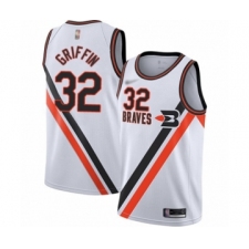 Men's Los Angeles Clippers #32 Blake Griffin Authentic White Hardwood Classics Finished Basketball Jersey