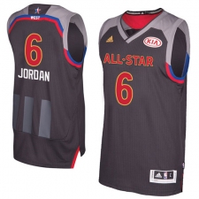 Men's Adidas Los Angeles Clippers #6 DeAndre Jordan Authentic Charcoal 2017 All Star NBA Jersey