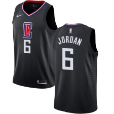 Men's Nike Los Angeles Clippers #6 DeAndre Jordan Swingman Black Alternate NBA Jersey Statement Edition