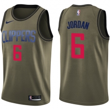 Men's Nike Los Angeles Clippers #6 DeAndre Jordan Swingman Green Salute to Service NBA Jersey