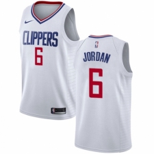Men's Nike Los Angeles Clippers #6 DeAndre Jordan Swingman White NBA Jersey - Association Edition