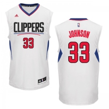 Men's Adidas Los Angeles Clippers #33 Wesley Johnson Swingman White Home NBA Jersey