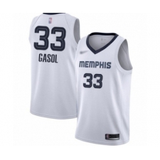 Men's Memphis Grizzlies #33 Marc Gasol Authentic White Finished Basketball Jersey - Association Edition