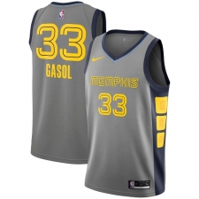 Men's Nike Memphis Grizzlies #33 Marc Gasol Swingman Gray NBA Jersey - City Edition