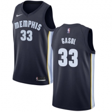 Men's Nike Memphis Grizzlies #33 Marc Gasol Swingman Navy Blue Road NBA Jersey - Icon Edition