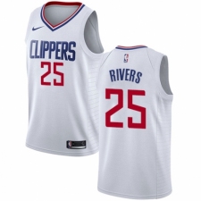 Men's Nike Los Angeles Clippers #25 Austin Rivers Swingman White NBA Jersey - Association Edition