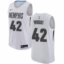 Men's Nike Memphis Grizzlies #42 Lorenzen Wright Authentic White NBA Jersey - City Edition