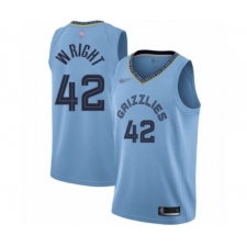 Women's Memphis Grizzlies #42 Lorenzen Wright Swingman Blue Finished Basketball Jersey Statement Edition