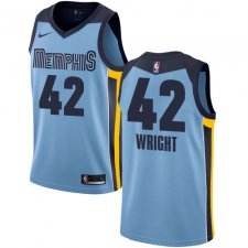 Youth Nike Memphis Grizzlies #42 Lorenzen Wright Swingman Light Blue NBA Jersey Statement Edition