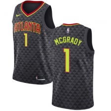 Men's Nike Atlanta Hawks #1 Tracy Mcgrady Swingman Black Road NBA Jersey - Icon Edition