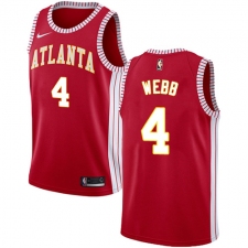 Men's Nike Atlanta Hawks #4 Spud Webb Authentic Red NBA Jersey Statement Edition