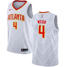 Men's Nike Atlanta Hawks #4 Spud Webb Authentic White NBA Jersey - Association Edition