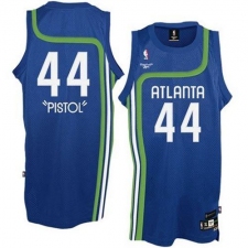 Men's Adidas Atlanta Hawks #44 Pete Maravich Authentic Light Blue Pistol NBA Jersey