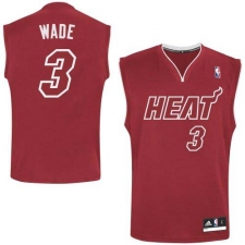 Men's Adidas Miami Heat #3 Dwyane Wade Authentic Red Pride NBA Jersey