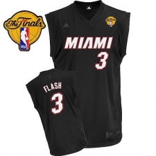 Men's Adidas Miami Heat #3 Dwyane Wade Swingman Black Flash Fashion Finals Patch NBA Jersey