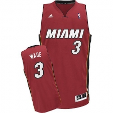 Men's Adidas Miami Heat #3 Dwyane Wade Swingman Red Alternate NBA Jersey