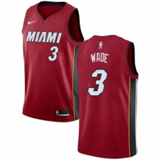 Men's Nike Miami Heat #3 Dwyane Wade Authentic Red NBA Jersey Statement Edition