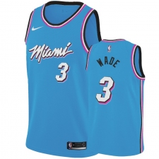 Men's Nilke Miami Heat #3 Dwyane Wade Blue NBA Jersey