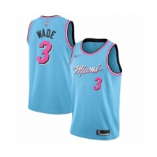 Youth Miami Heat #3 Dwyane Wade Swingman Blue Basketball Jersey - 2019 20 City Edition