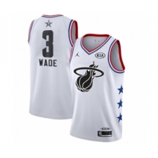 Youth Miami Heat #3 Dwyane Wade Swingman White 2019 All-Star Game Basketball Jersey