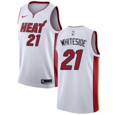 Men's Nike Miami Heat #21 Hassan Whiteside Authentic NBA Jersey - Association Edition