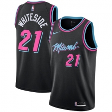 Men's Nike Miami Heat #21 Hassan Whiteside Swingman Black NBA Jersey - City Edition