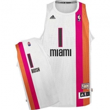 Men's Adidas Miami Heat #1 Chris Bosh Swingman White ABA Hardwood Classic NBA Jersey
