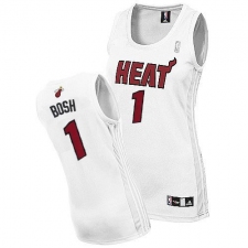 Women's Adidas Miami Heat #1 Chris Bosh Authentic White Home NBA Jersey
