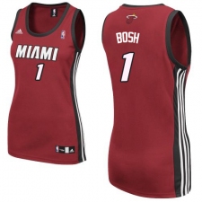Women's Adidas Miami Heat #1 Chris Bosh Swingman Red Alternate NBA Jersey