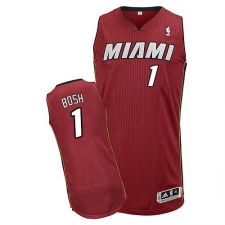Youth Adidas Miami Heat #1 Chris Bosh Authentic Red Alternate NBA Jersey