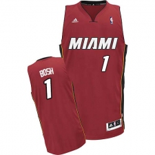 Youth Adidas Miami Heat #1 Chris Bosh Swingman Red Alternate NBA Jersey
