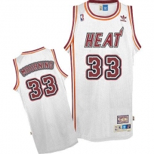Men's Adidas Miami Heat #33 Alonzo Mourning Swingman White Throwback NBA Jersey