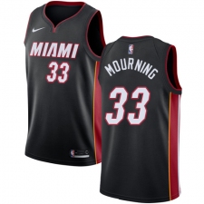 Men's Nike Miami Heat #33 Alonzo Mourning Swingman Black Road NBA Jersey - Icon Edition