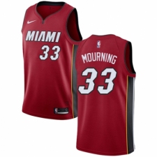 Men's Nike Miami Heat #33 Alonzo Mourning Swingman Red NBA Jersey Statement Edition