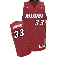 Youth Adidas Miami Heat #33 Alonzo Mourning Swingman Red Alternate NBA Jersey