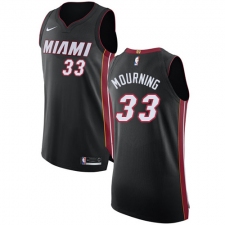 Youth Nike Miami Heat #33 Alonzo Mourning Authentic Black Road NBA Jersey - Icon Edition