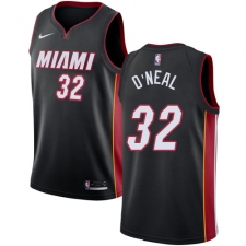 Men's Nike Miami Heat #32 Shaquille O'Neal Swingman Black Road NBA Jersey - Icon Edition