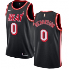 Men's Nike Miami Heat #0 Josh Richardson Authentic Black Black Fashion Hardwood Classics NBA Jersey