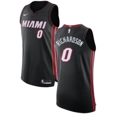 Men's Nike Miami Heat #0 Josh Richardson Authentic Black Road NBA Jersey - Icon Edition