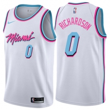 Men's Nike Miami Heat #0 Josh Richardson Authentic White NBA Jersey - City Edition