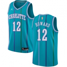 Men's Nike Jordan Charlotte Hornets #12 Dwight Howard Authentic Aqua Hardwood Classics NBA Jersey