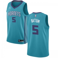 Women's Nike Jordan Charlotte Hornets #5 Nicolas Batum Authentic Teal NBA Jersey - Icon Edition