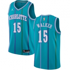 Youth Nike Jordan Charlotte Hornets #15 Kemba Walker Swingman Aqua Hardwood Classics NBA Jersey