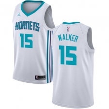 Youth Nike Jordan Charlotte Hornets #15 Kemba Walker Swingman White NBA Jersey - Association Edition