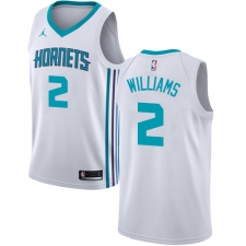 Men's Nike Jordan Charlotte Hornets #2 Marvin Williams Swingman White NBA Jersey - Association Edition