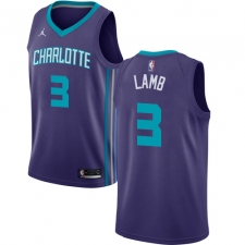 Youth Nike Jordan Charlotte Hornets #3 Jeremy Lamb Authentic Purple NBA Jersey Statement Edition