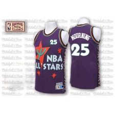 Men's Adidas Charlotte Hornets #25 Alonzo Mourning Authentic Purple 1995 All Star Throwback NBA Jersey