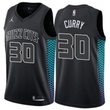 Men's Nike Jordan Charlotte Hornets #30 Dell Curry Authentic Black NBA Jersey - City Edition